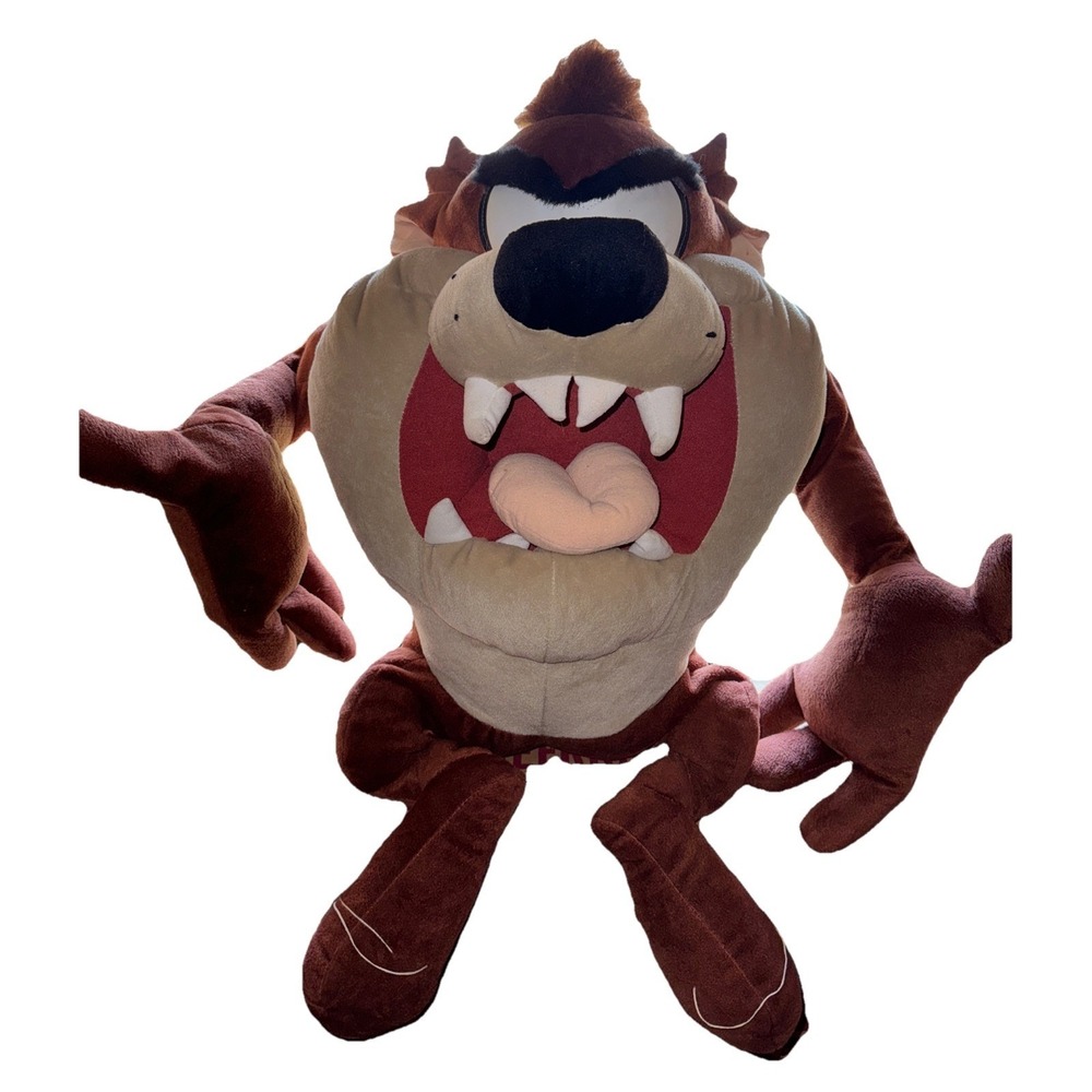 Vtg Looney Toons Taz Tasmanian Devil Plush Carnival Style Stiff Nanco 2001 25"